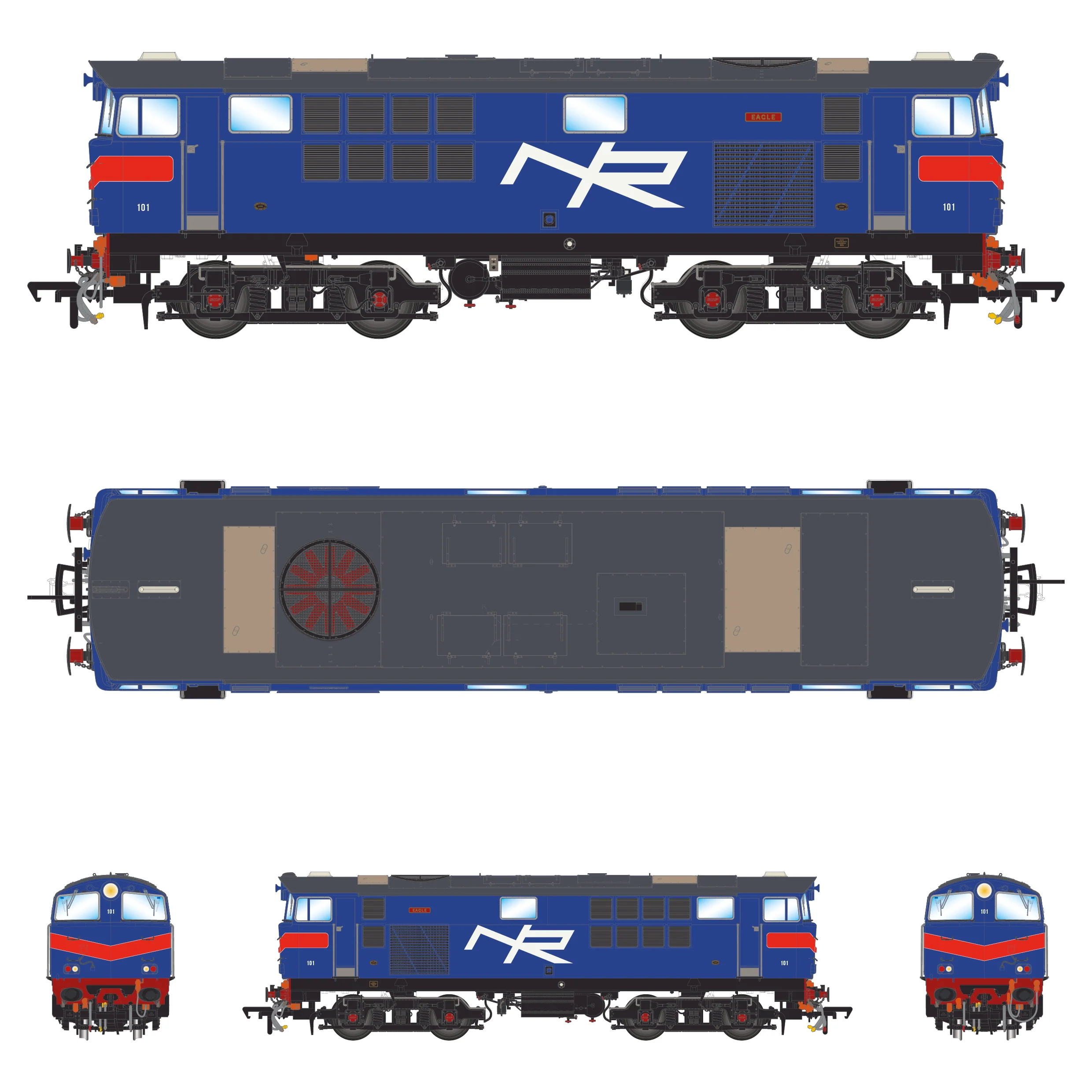 101 'Eagle' NIR Blue, with Red Chevrons - DCC Sound - Image 3