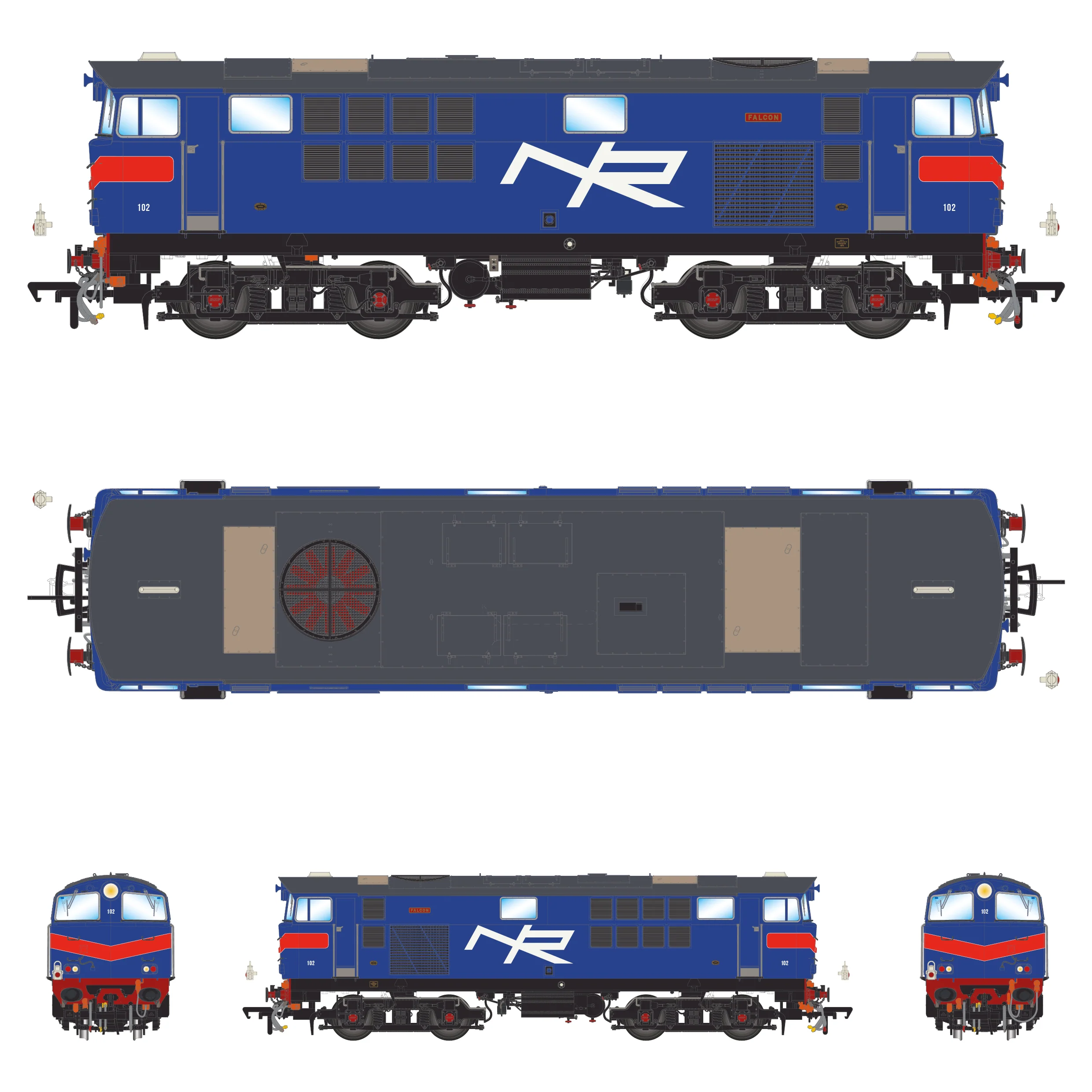 102 'Falcon' NIR Blue, with Red Chevrons - DCC Sound - Image 3