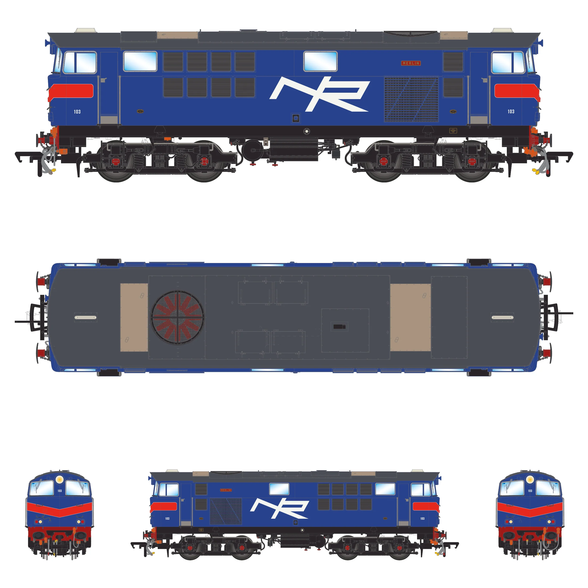 103 'Merlin' NIR Blue, with Red Chevrons - DCC Sound - Image 3