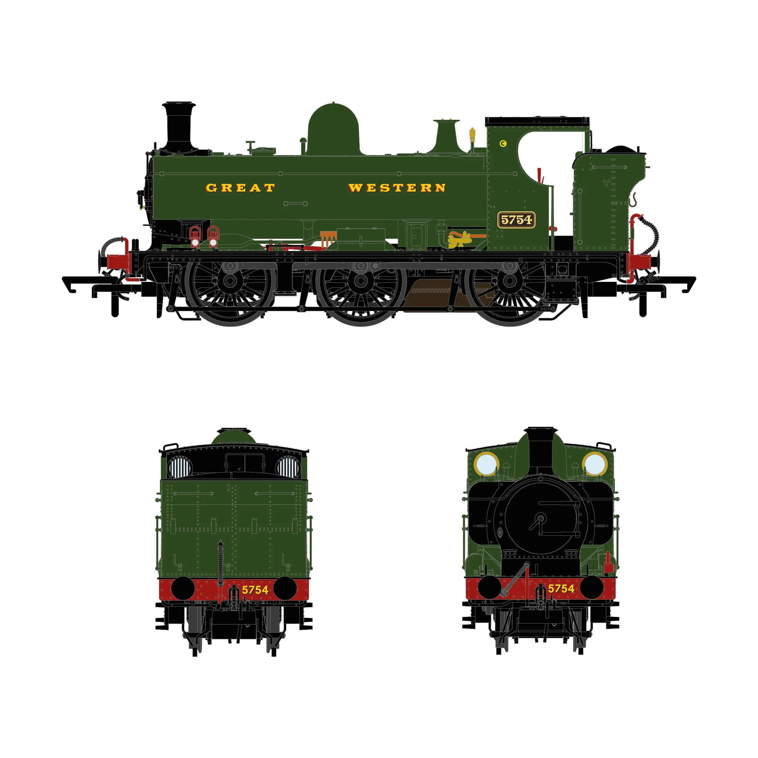 5700 Class  - 5754 - Great Western Green - Image 3