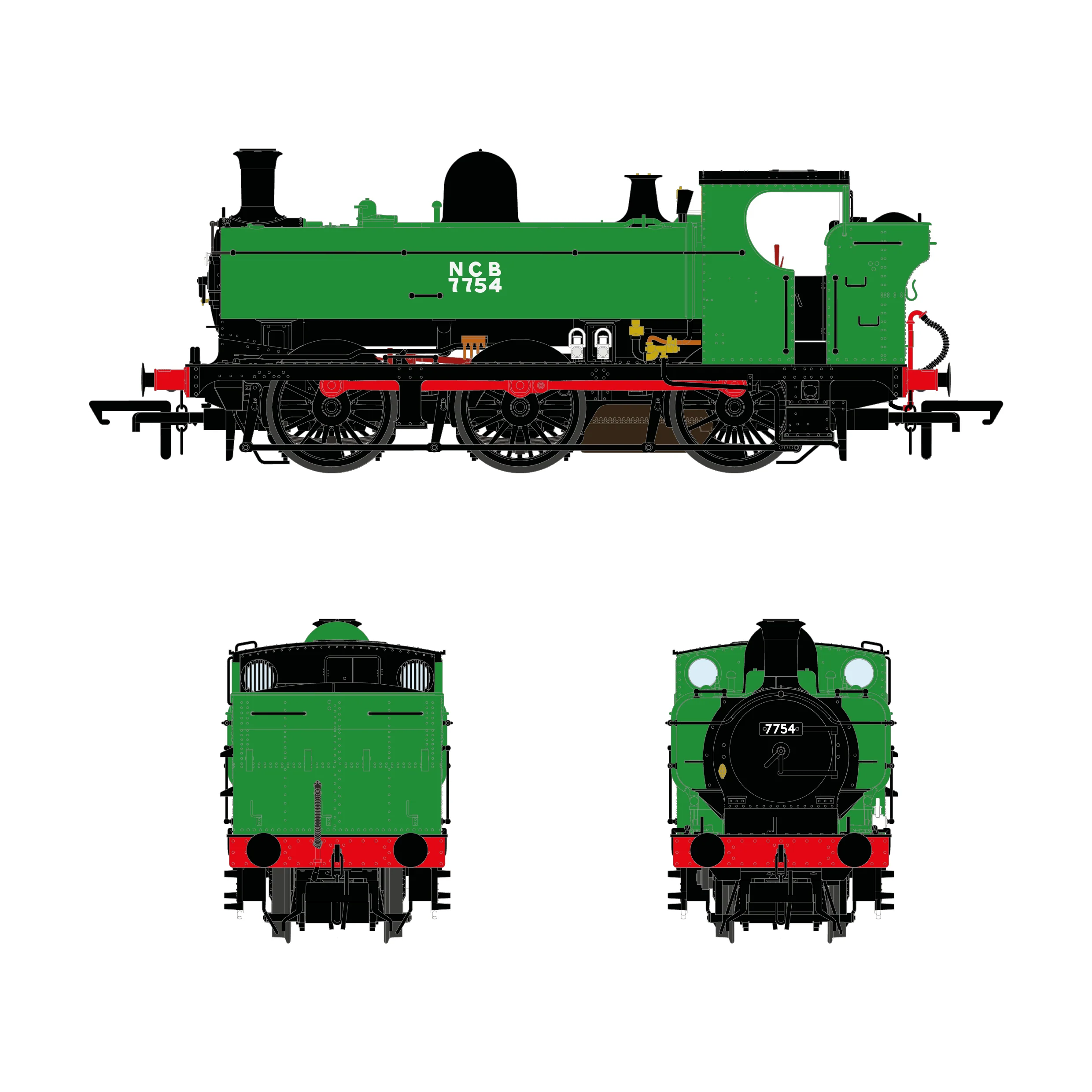 5700 Class  - 7754 - NCB Green - DCC Sound Fitted - Image 3