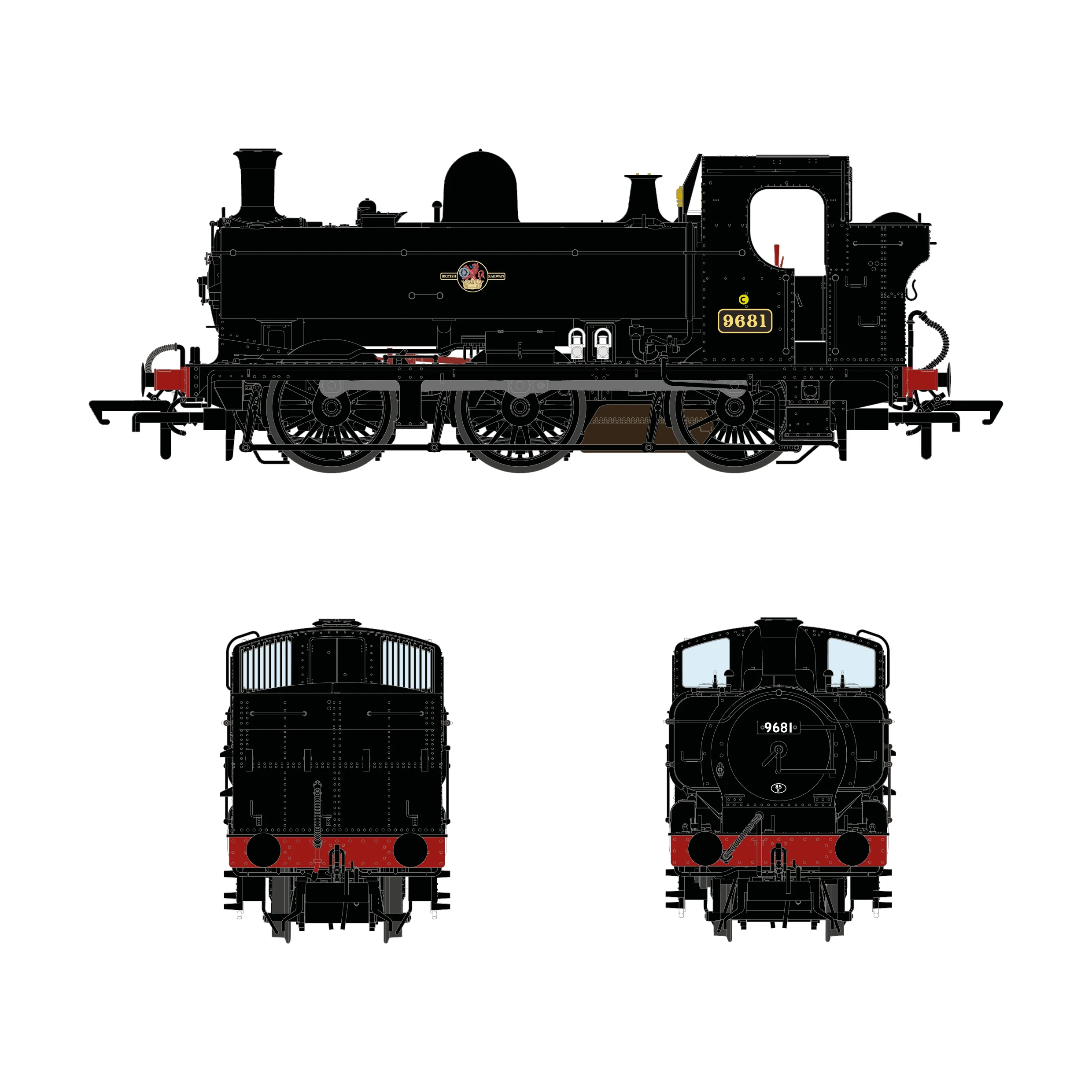 8750 Class  - 9681 - Late Crest Black - Image 3