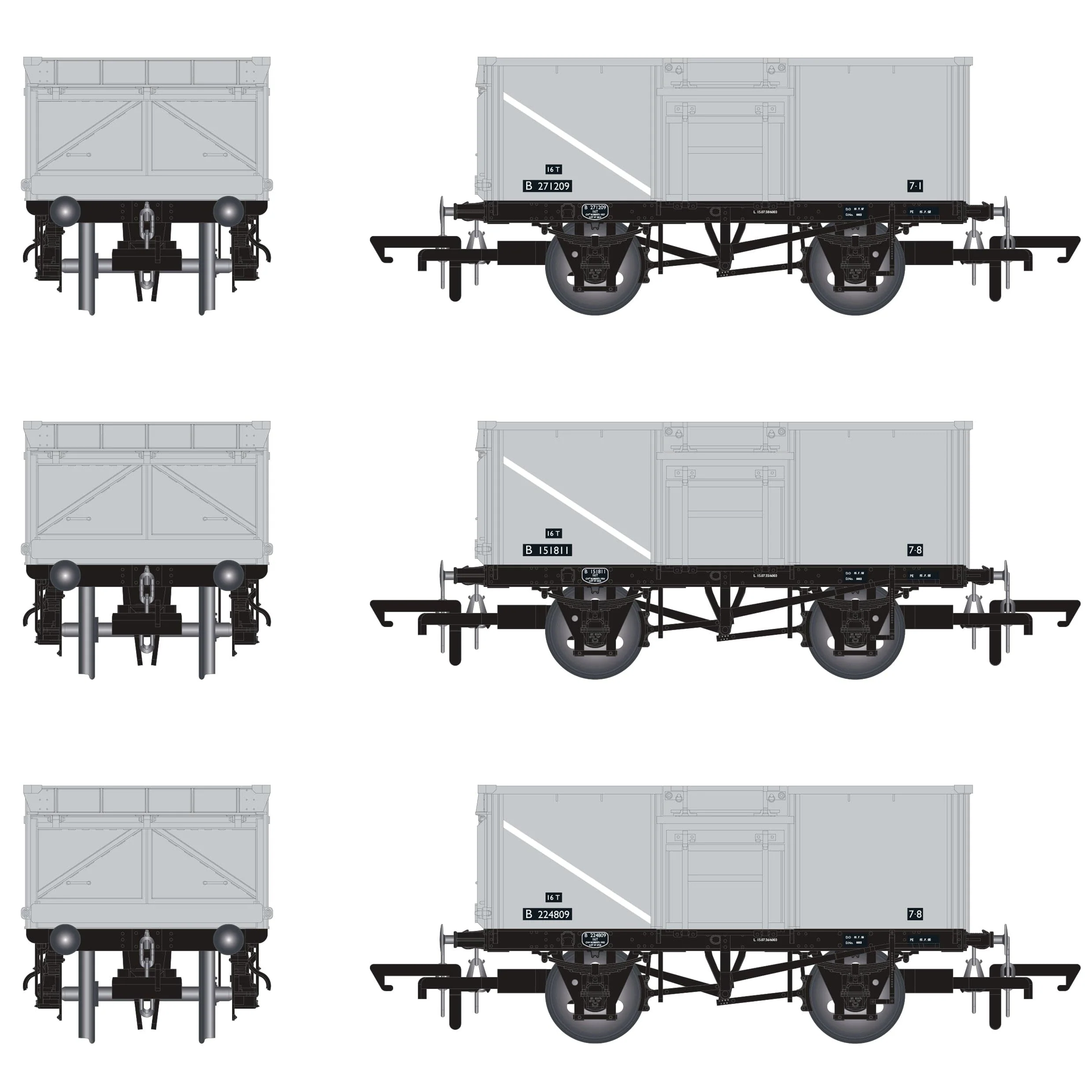 BR 16T Mineral - 1/108 - BR Freight Grey (Original text on black panels) - Pack A - Image 3