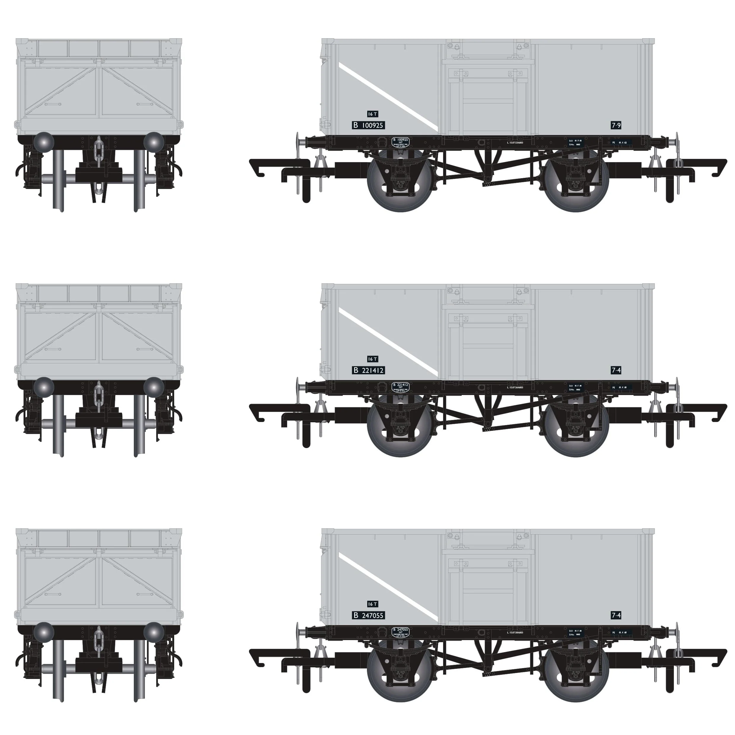 BR 16T Mineral - 1/108 - BR Freight Grey (Original text on black panels) - Pack C - Image 3
