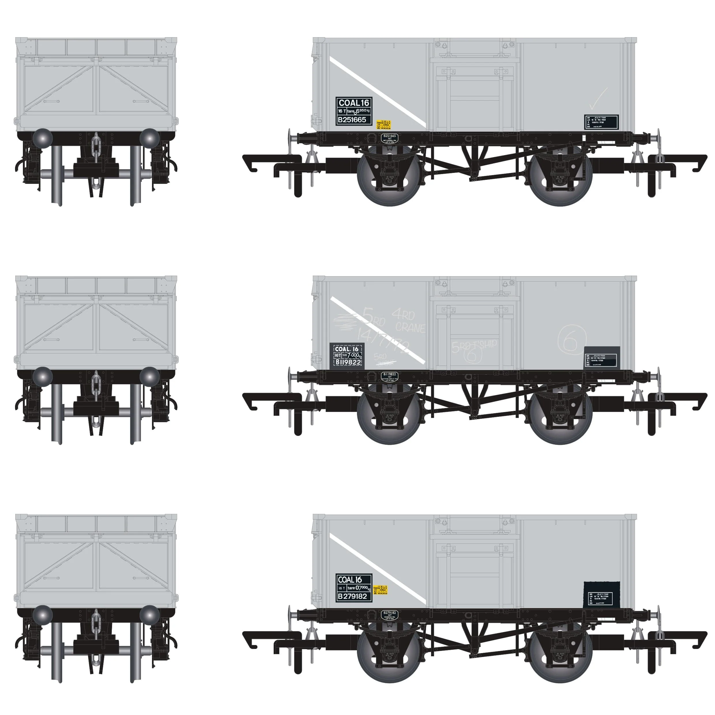 BR 16T Mineral - 1/108 - BR Freight Grey (Pre-TOPS COAL 16) - Pack E - Image 3