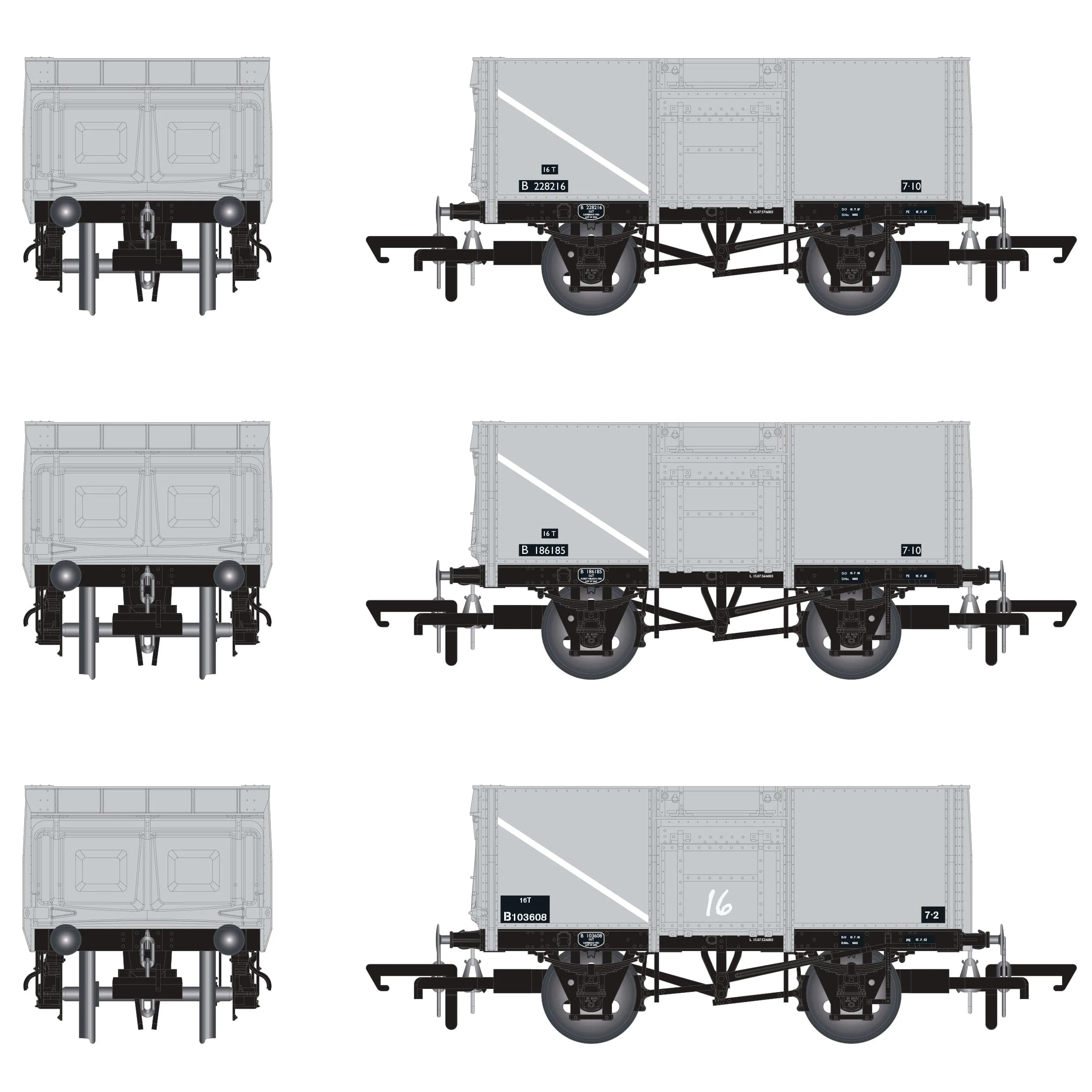 BR 16T Mineral - 1/109 - BR Freight Grey (Original text on black panels) - Pack G - Image 3