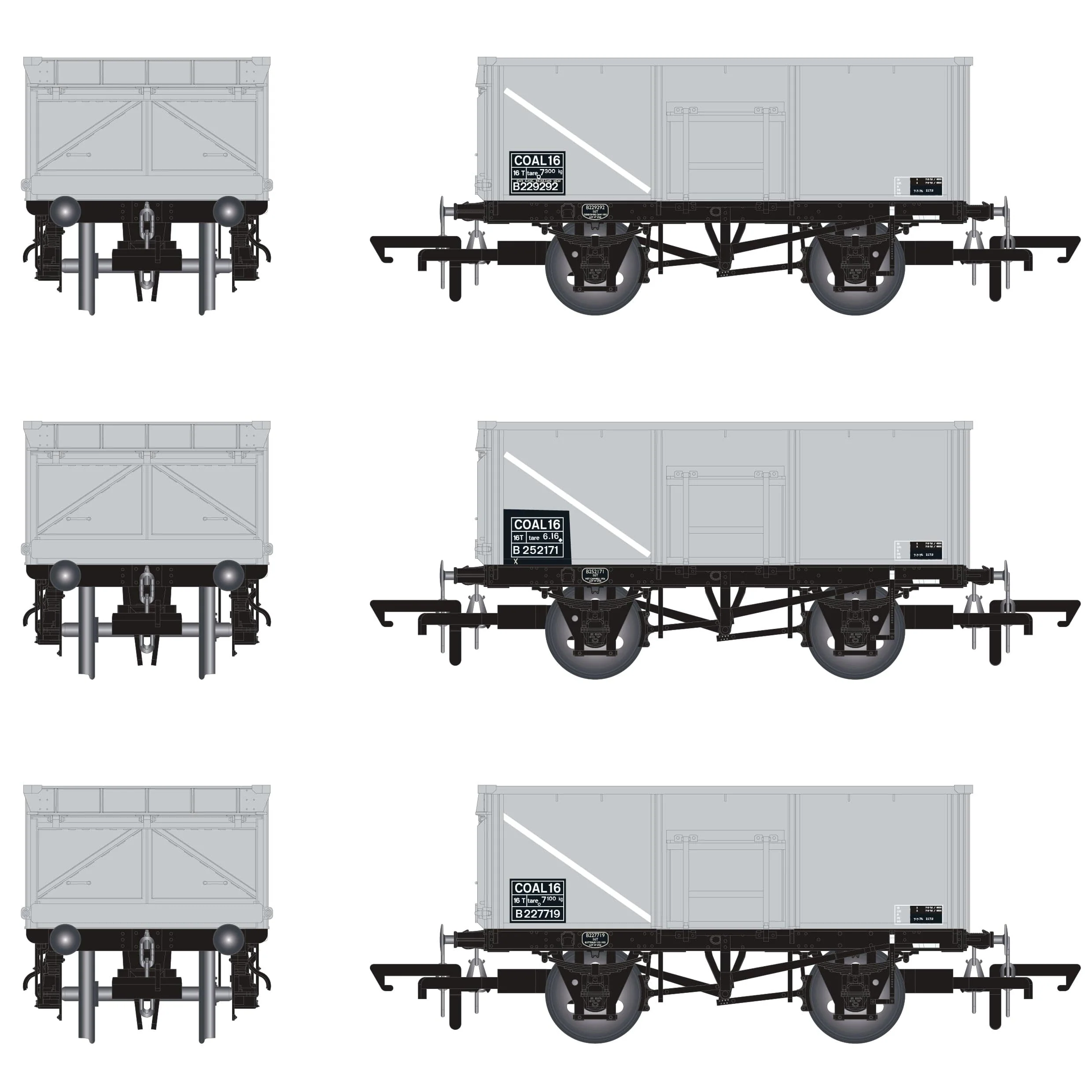 BR 16T Mineral - COAL 16 (Rebody) - BR Freight Grey (Pre-TOPS COAL 16) - Pack N - Image 3