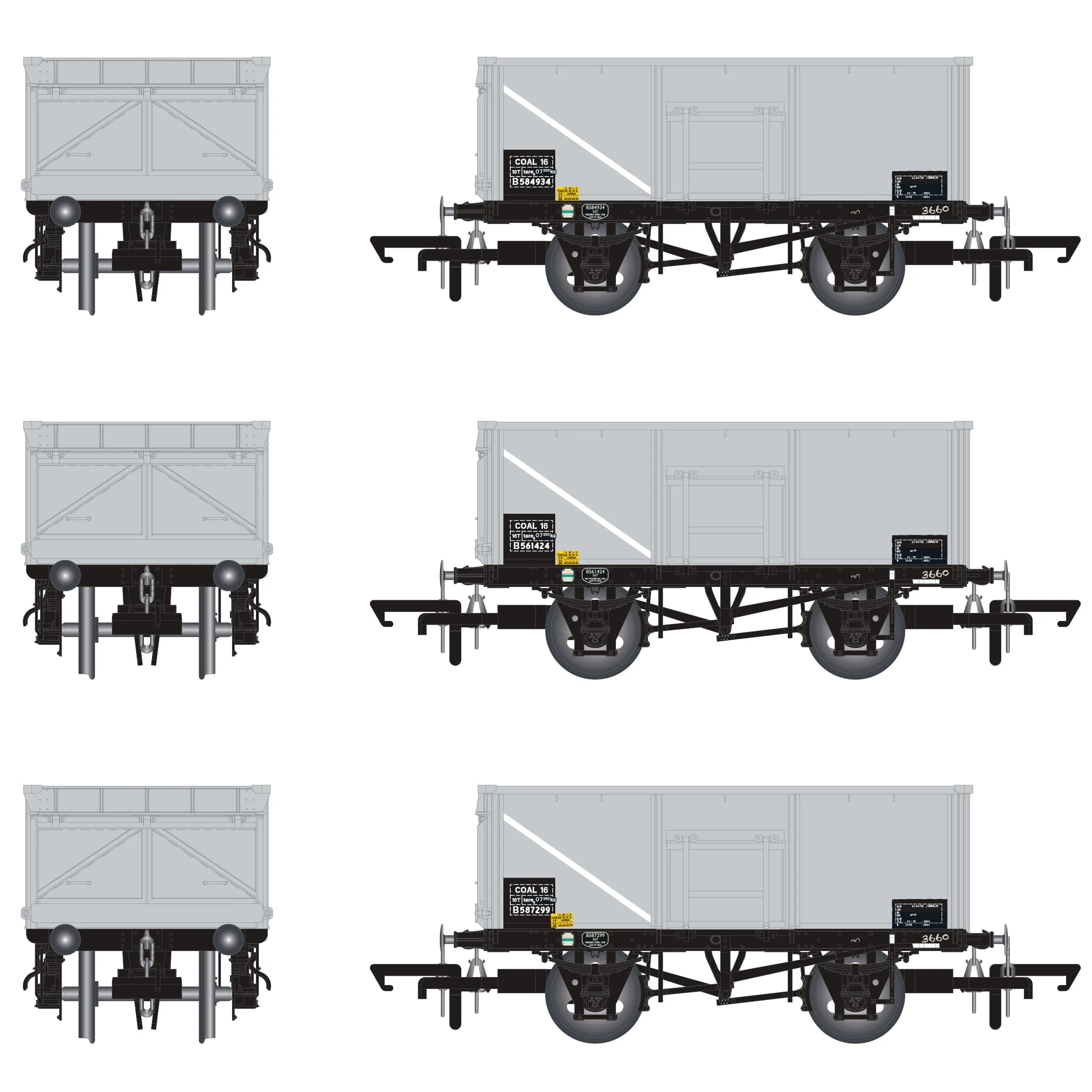 BR 16T Mineral - COAL 16 (Rebody) - BR Freight Grey (Pre-TOPS COAL 16) - Pack O - Image 3