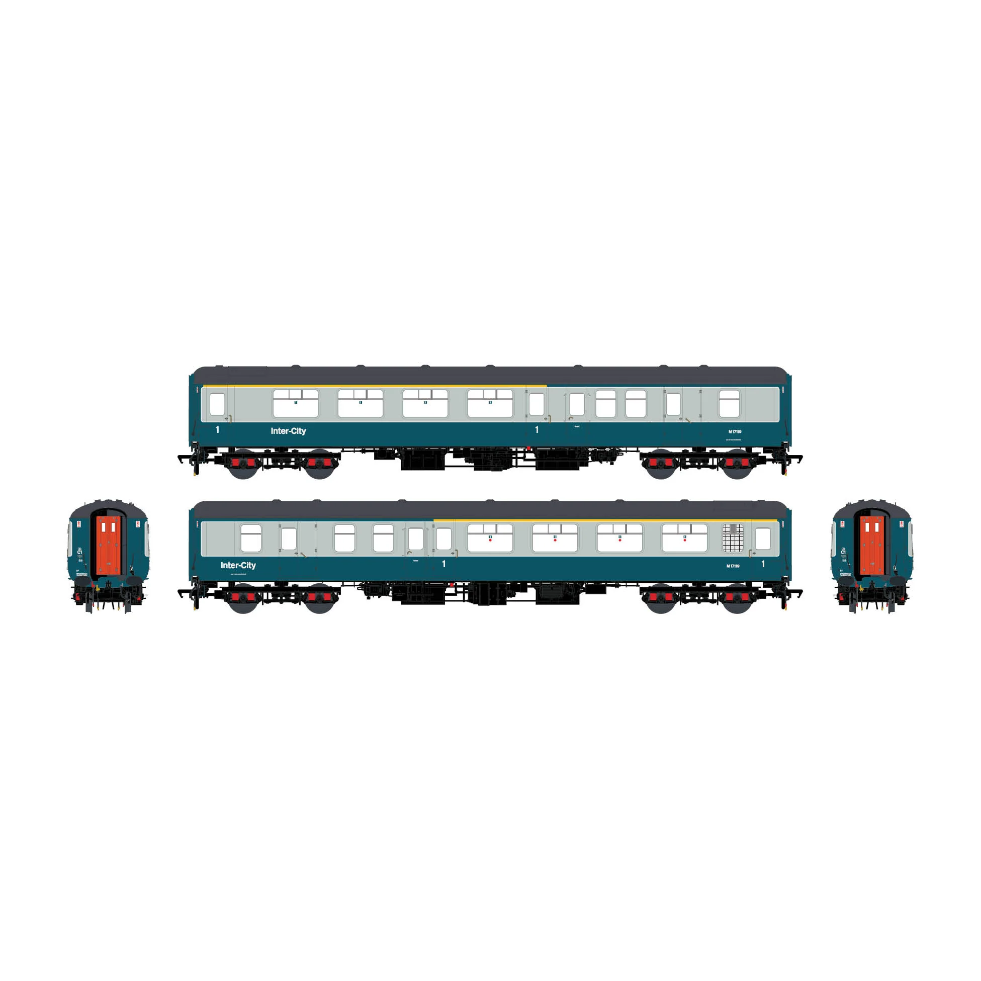 BR Mk.2c (large toilet window) BFK M17119 Blue/Grey w/InterCity - Image 3