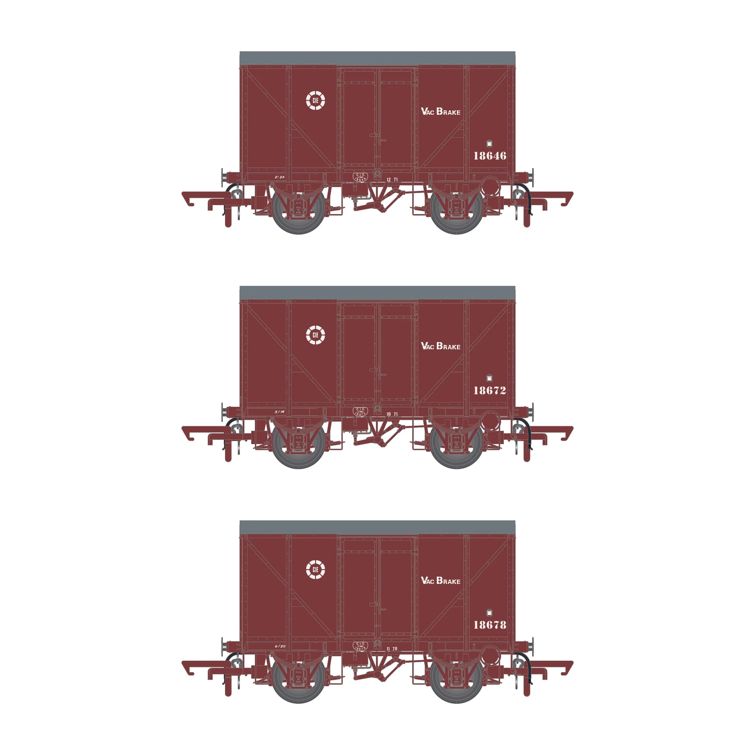 CIE Bulleid H Van - Brown (CIE roundel era) - vacuum fitted - Pack 1 - Image 3