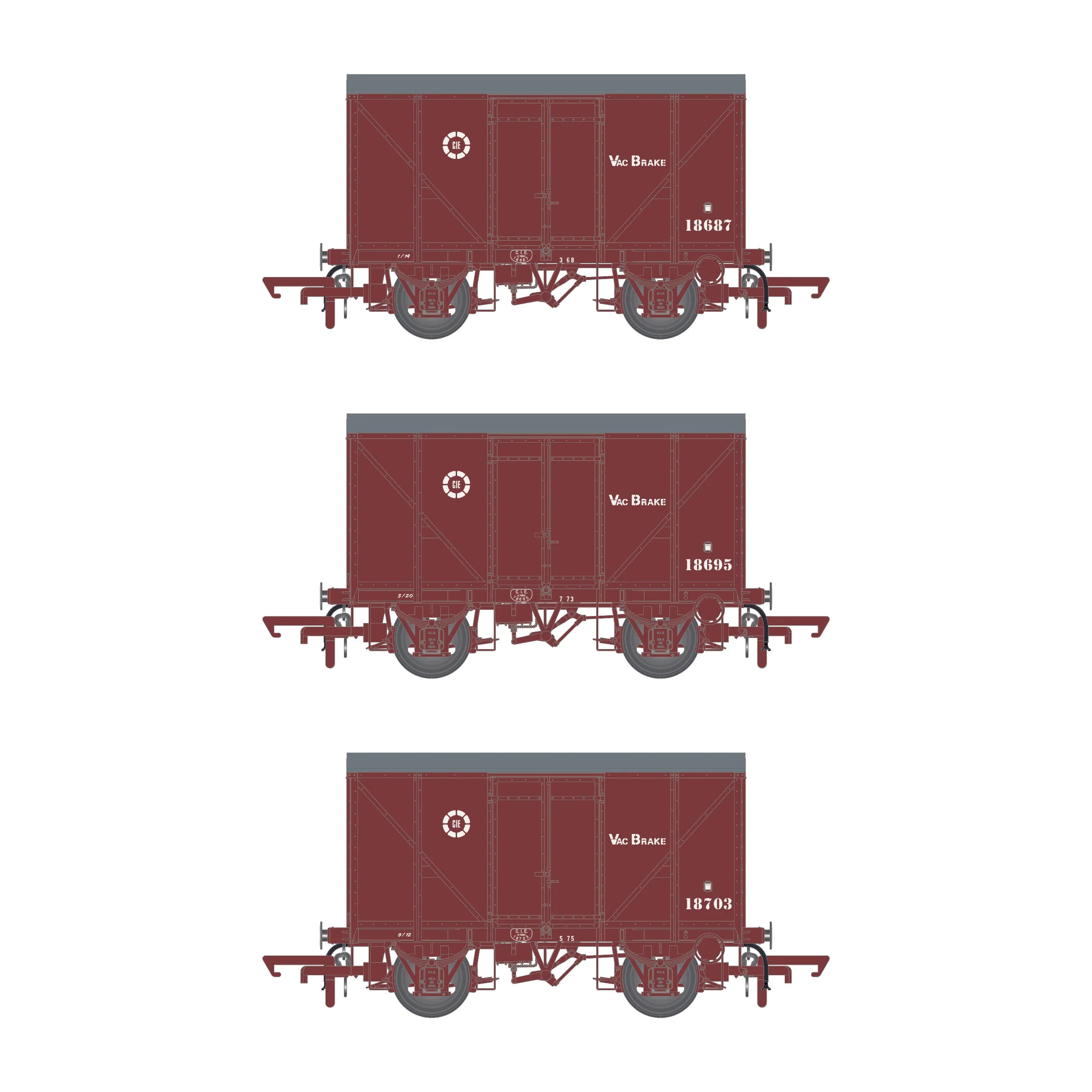 CIE Bulleid H Van - Brown (CIE roundel era) - vacuum fitted - Pack 2 - Image 3