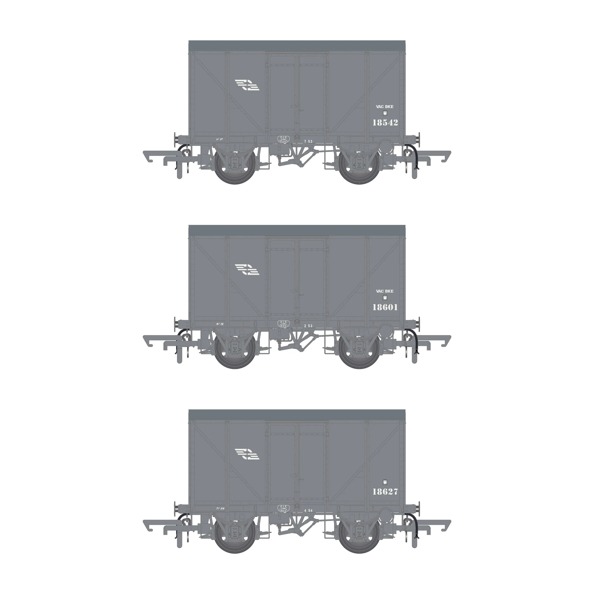 CIE Bulleid H Van - Grey (CIE Flying Snail era) - vacuum fitted - Pack 1 - Image 3