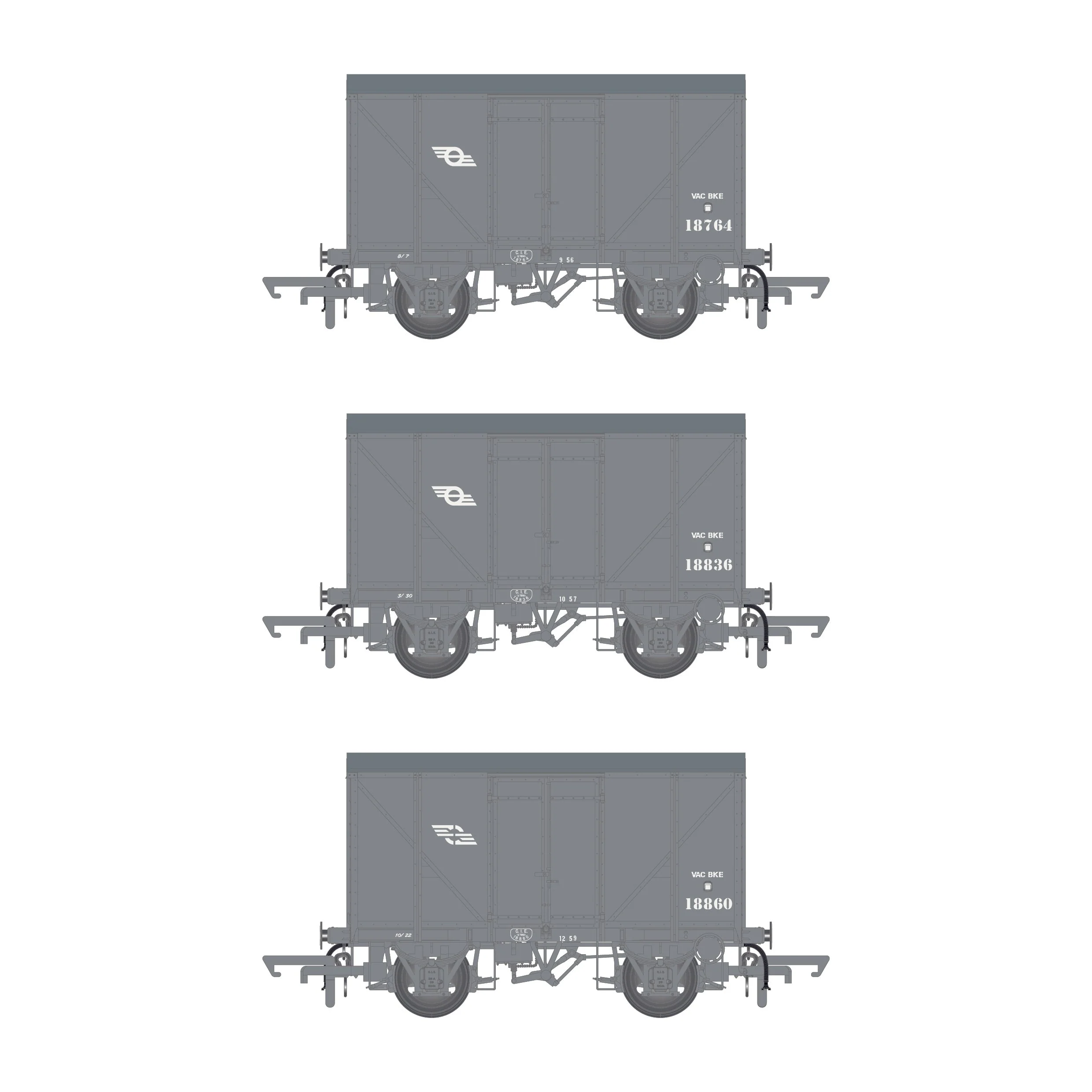 CIE Bulleid H Van - Grey (CIE Flying Snail era) - vacuum fitted - Pack 2 - Image 3