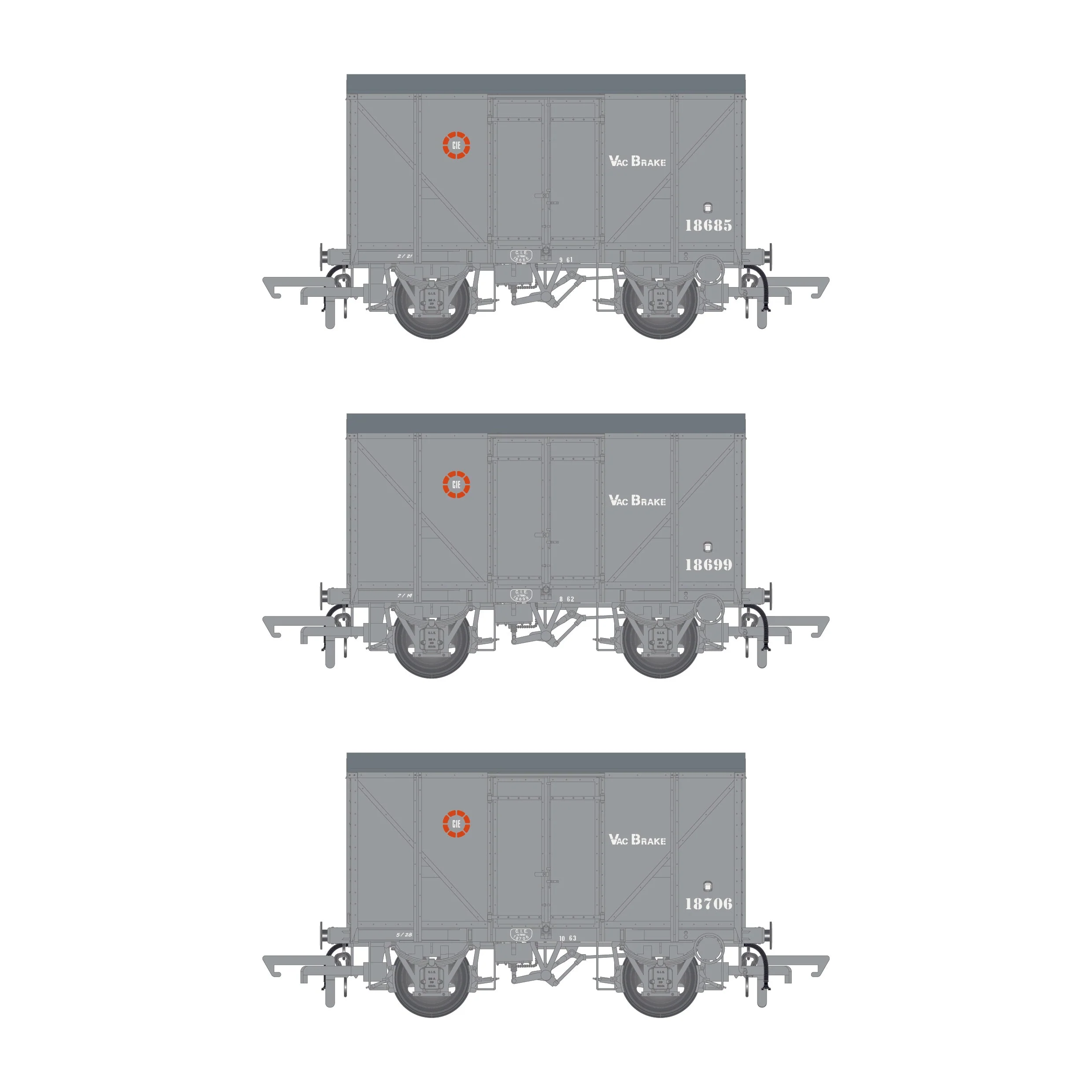 CIE Bulleid H Van - Grey (CIE roundel era) - vacuum fitted - Pack 1 - Image 3