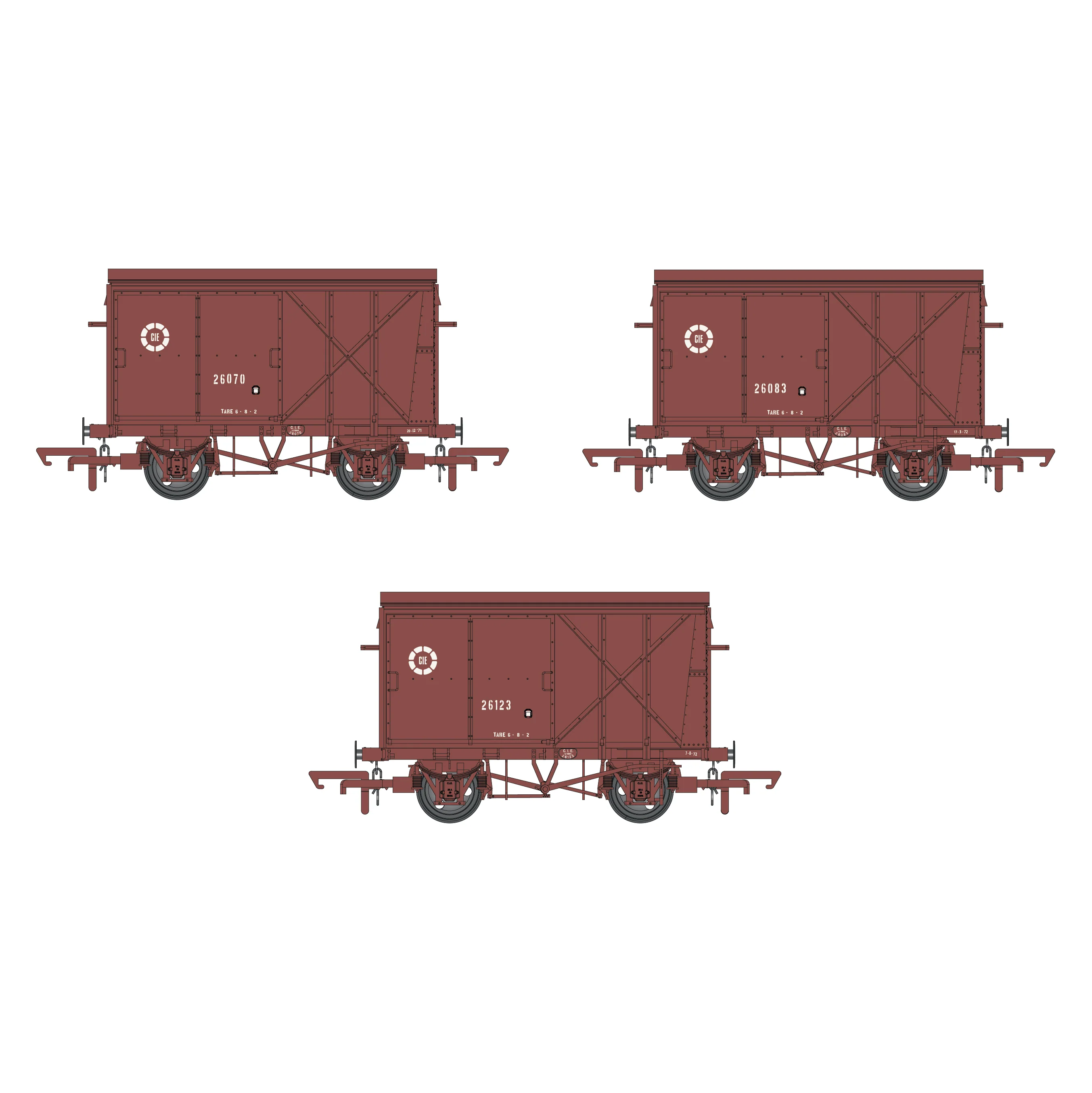CIE Bulleid Pallet Van - Brown (CIE roundel era) - Pack 1 - Image 3