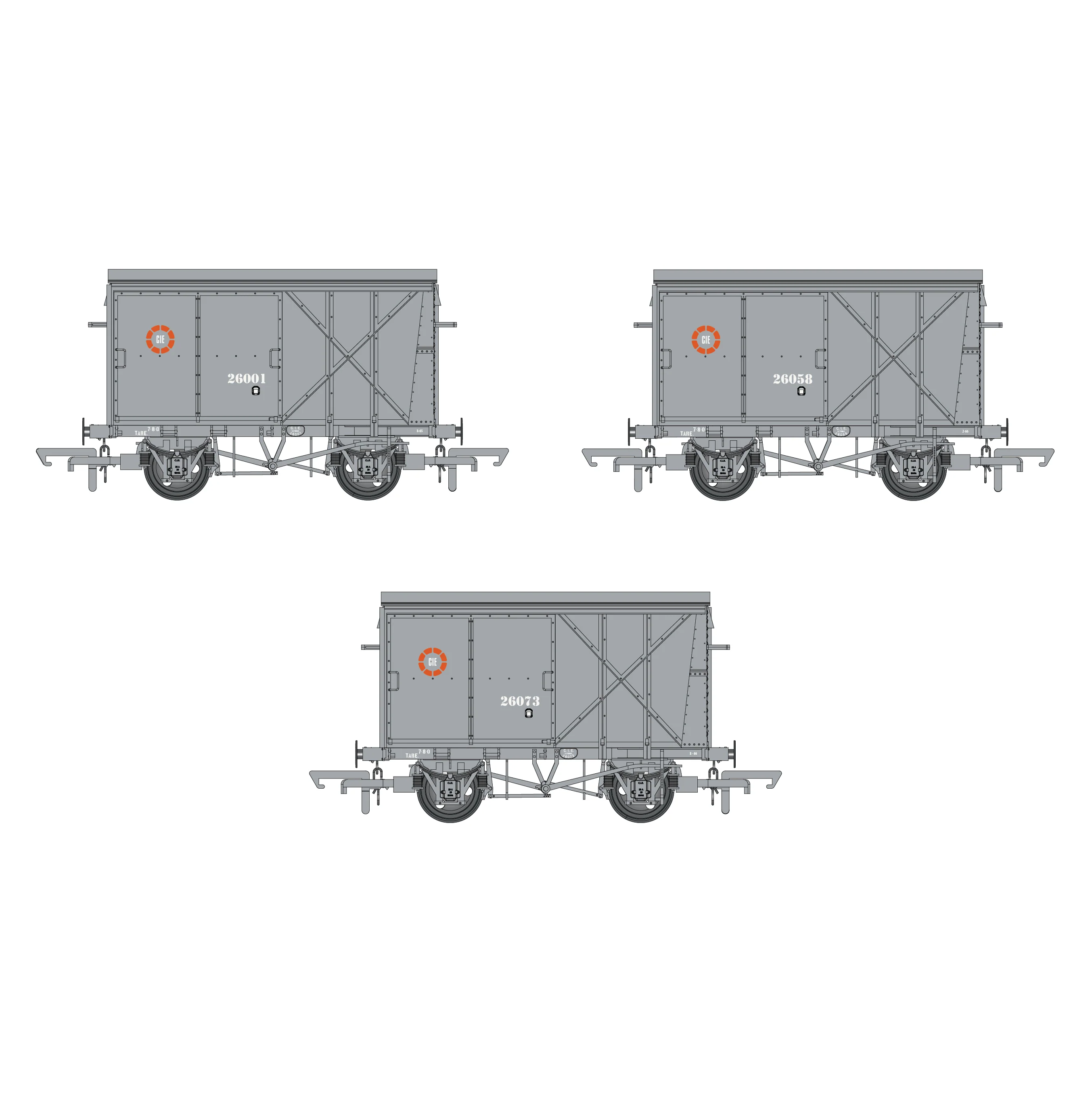 CIE Bulleid Pallet Van - Grey (CIE roundel era) - Pack 1 - Image 3