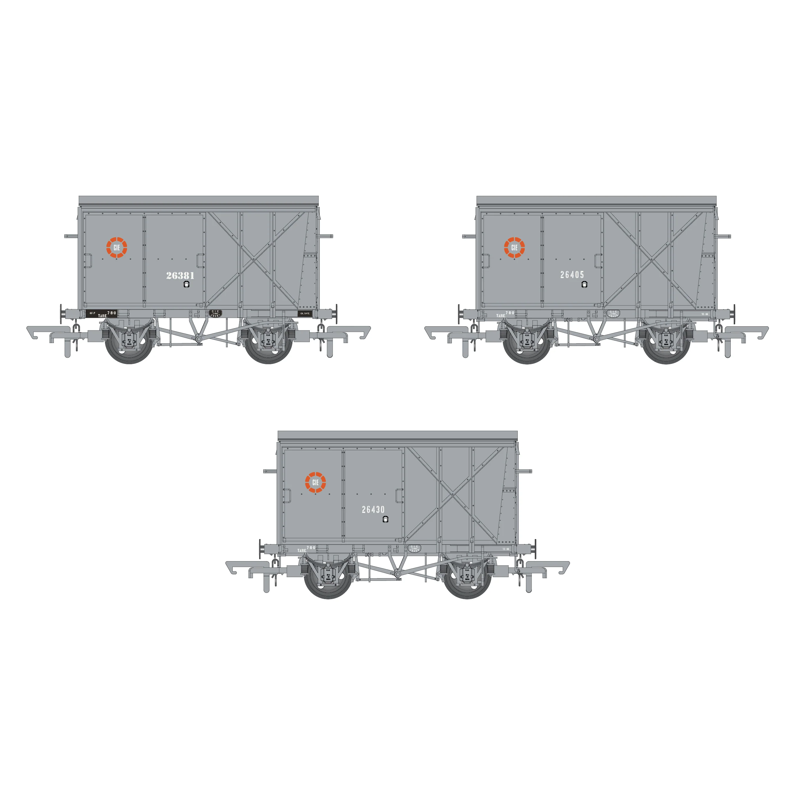 CIE Bulleid Pallet Van - Grey (CIE roundel era) - Pack 2 - Image 3
