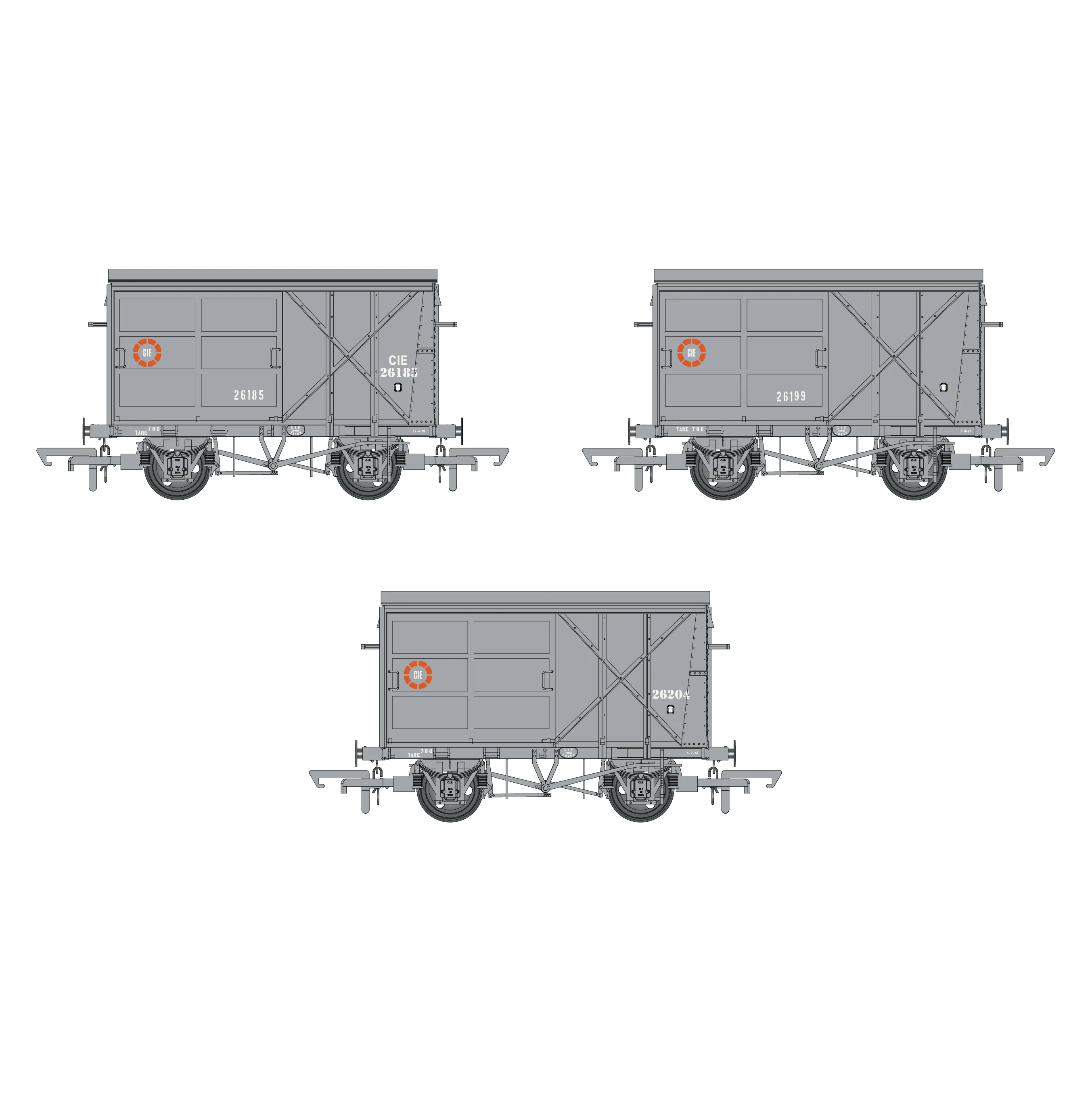 CIE Bulleid Pallet Van - Grey (CIE roundel era) - Pack 3 - Image 3