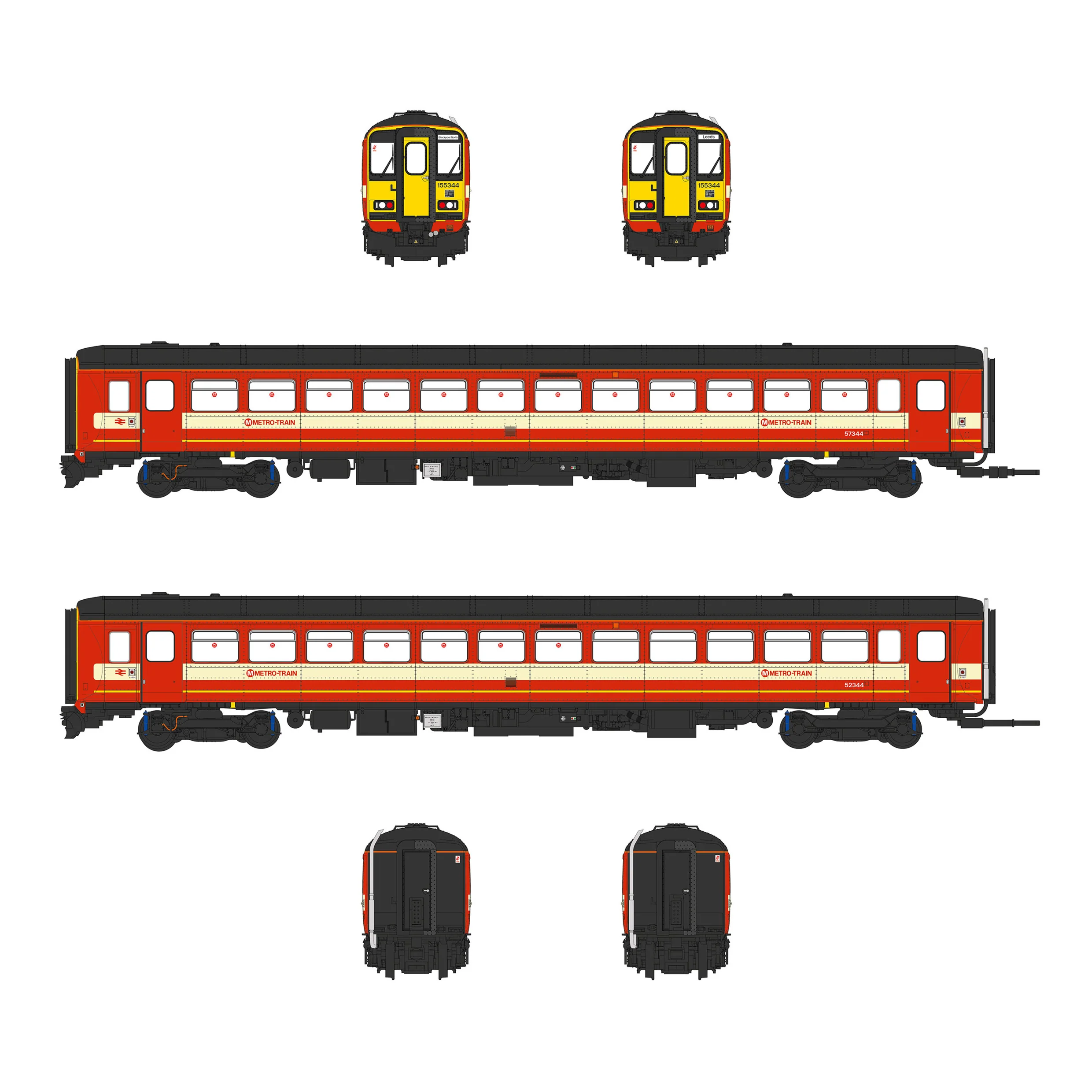 Class 155 - West Yorkshire PTE - 155344 - OO Scale