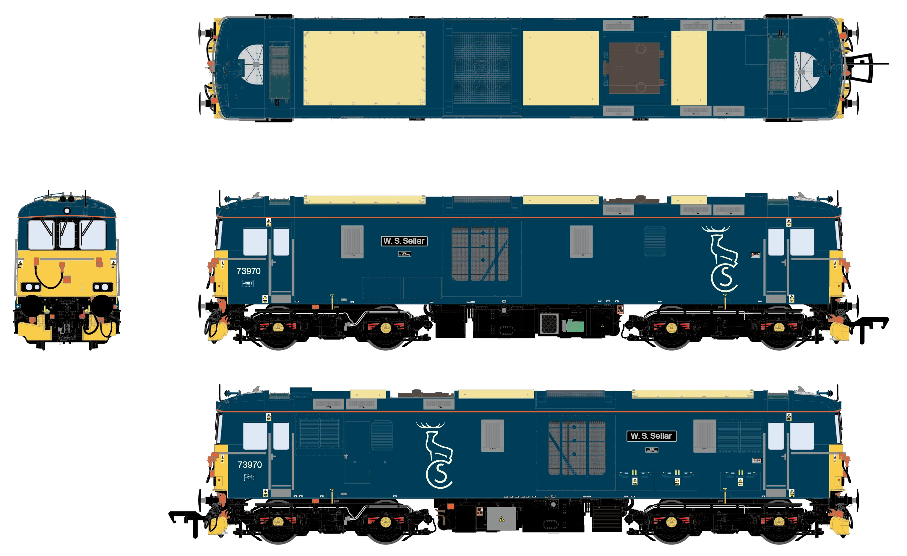 Class 73 - Caledonian (Current) - 73970 W. S. Sellar