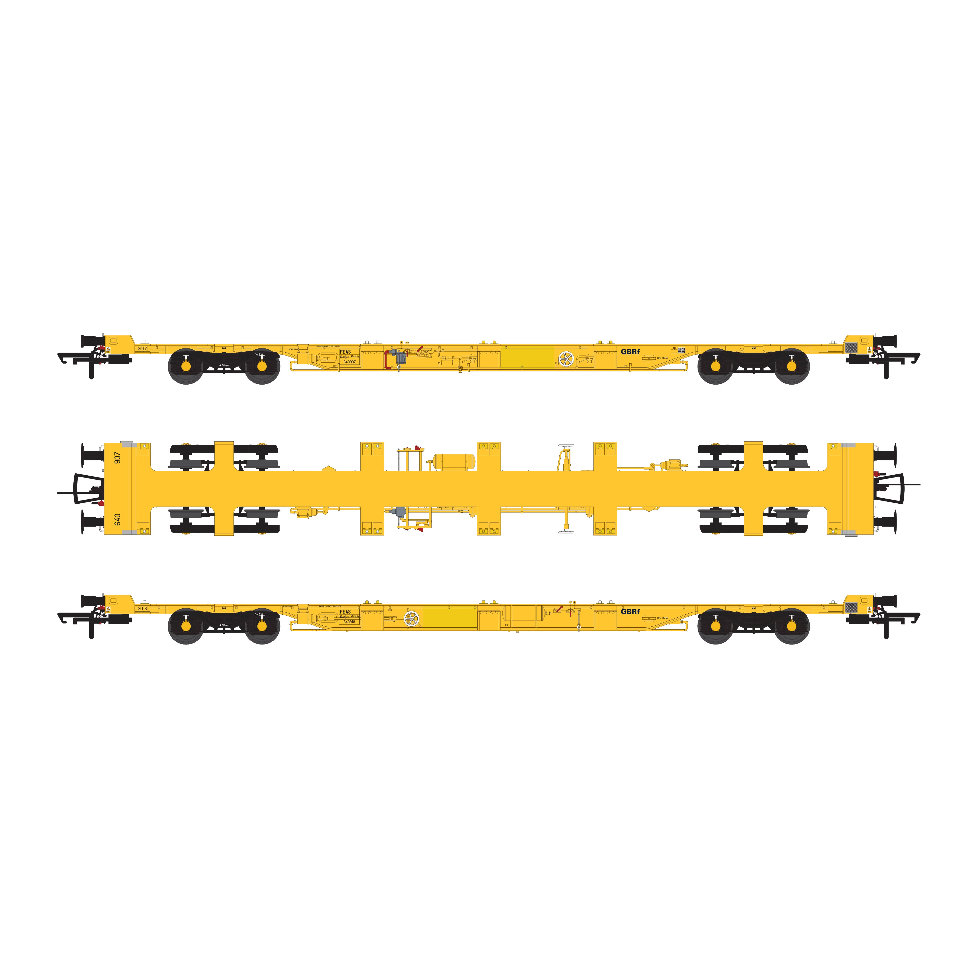 FEA-S GBRf (ex-Metronet) yellow no container - Twin Pack 1