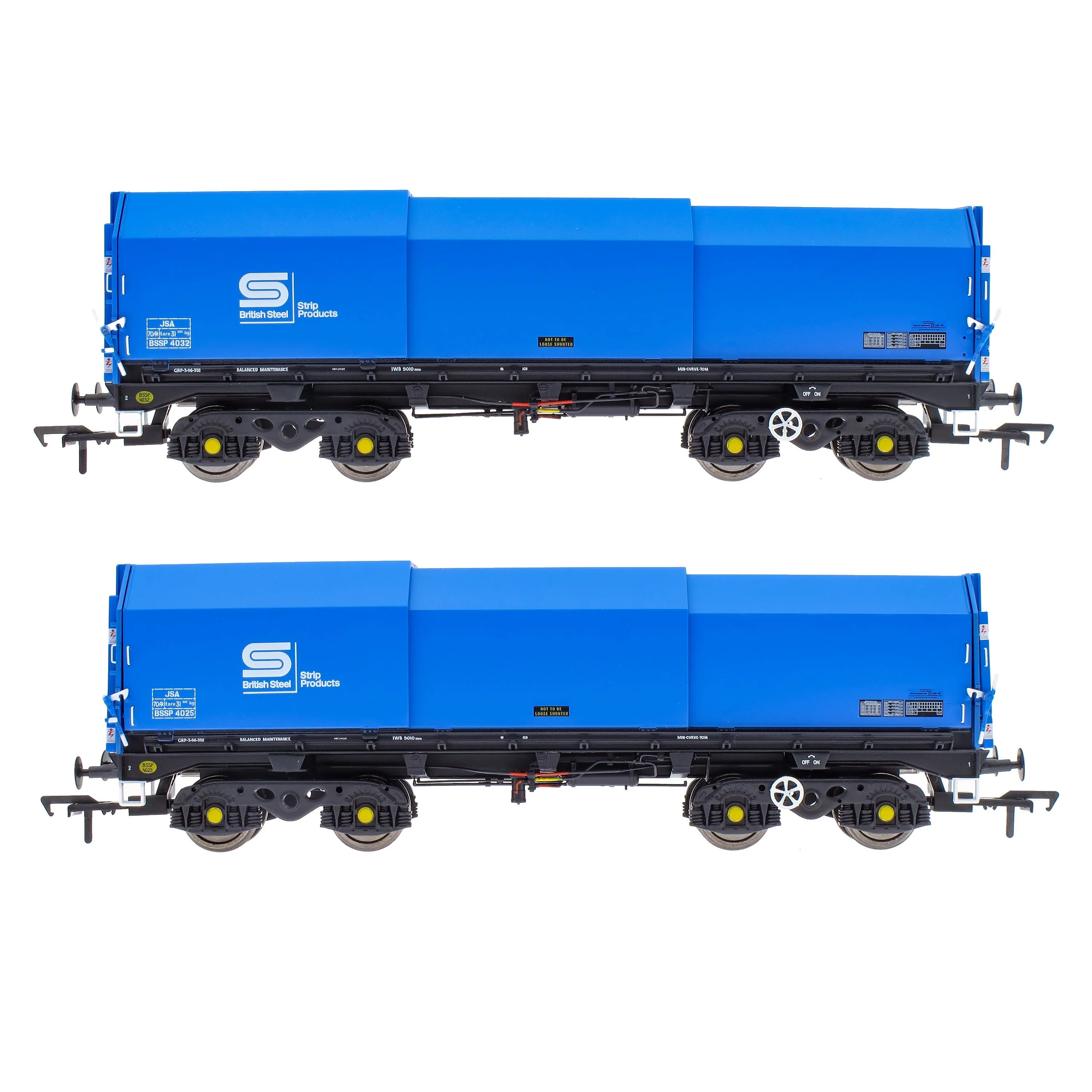 JSA Bogie Covered Steel Wagon Twin Pack - British Steel 1 - Image 2