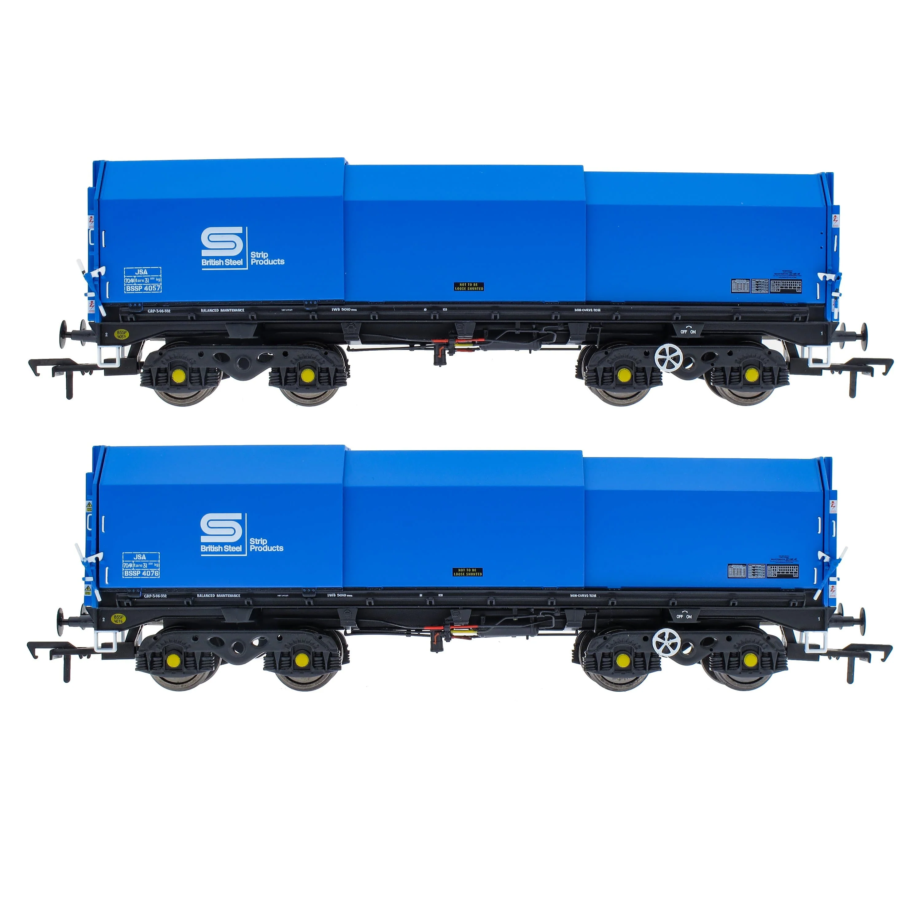 JSA Bogie Covered Steel Wagon Twin Pack - British Steel 3 - Image 2