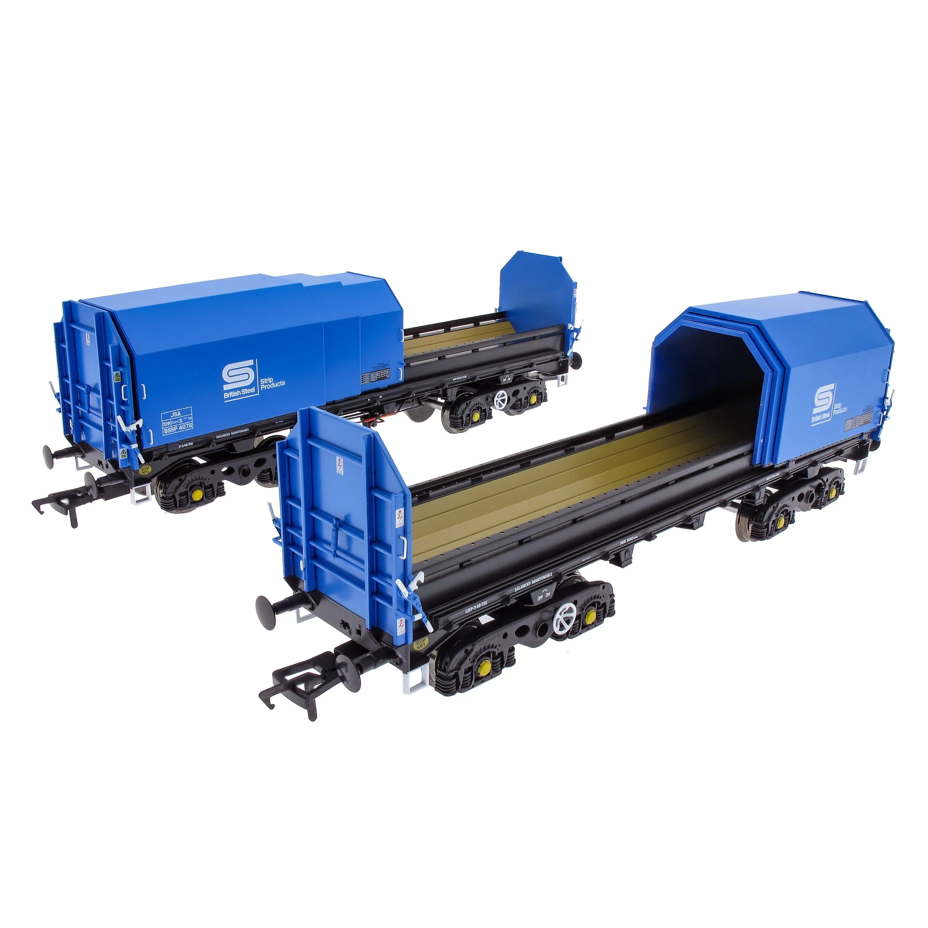 JSA Bogie Covered Steel Wagon Twin Pack - British Steel 3 - Image 7