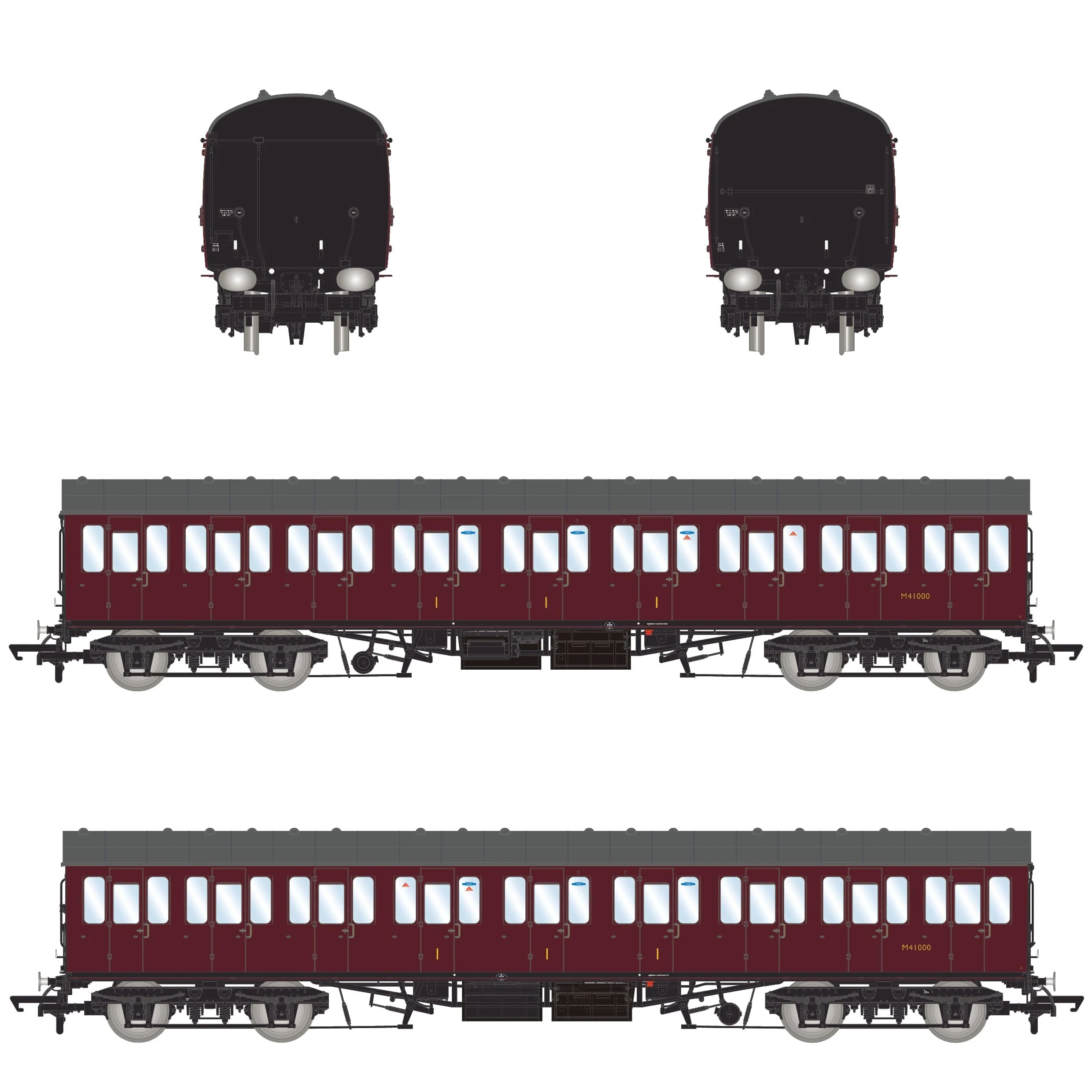 BR Mk1 57' Non-Gangway Coach - C - Plain Maroon M41000 - Image 3