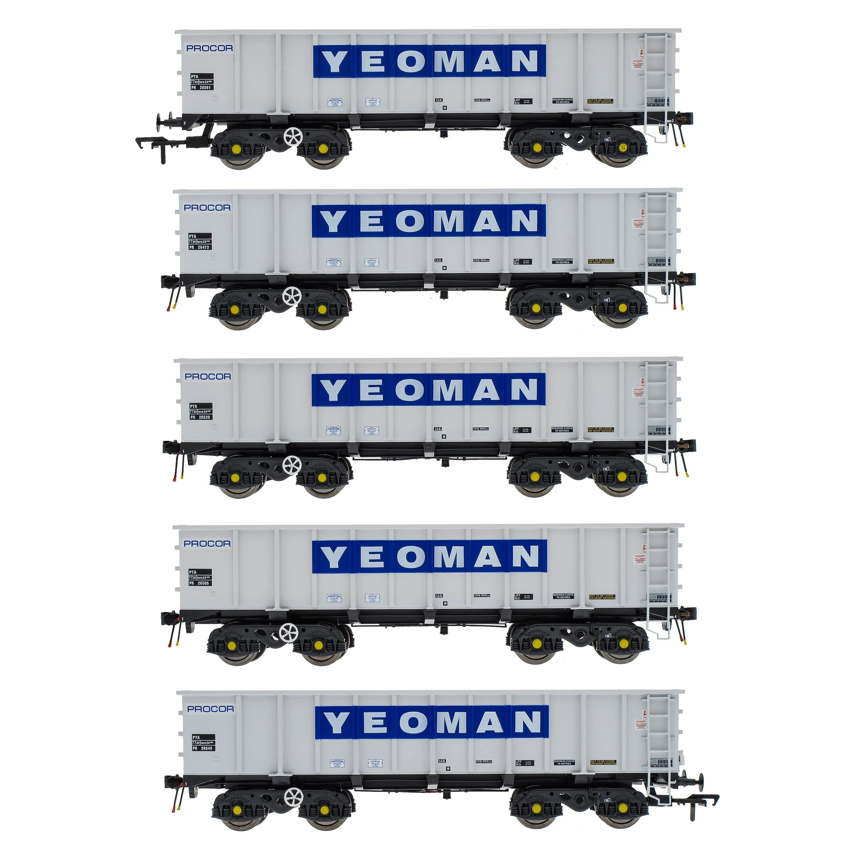 PTA/JTA+JUA Bogie Tippler Pack - Yeoman [Procor] Grey / Ivory - Outer Pack - Image 2